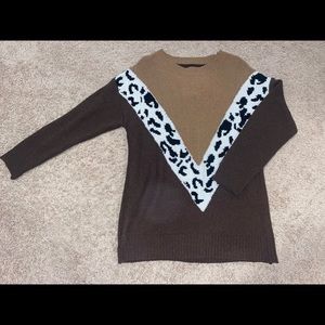 Brown Cheetah Print Sweater